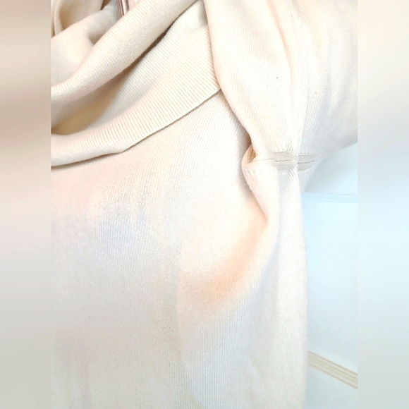 French Connection cowl neck, tunic length cream colored soft sweater - l - Picture 7 of 10